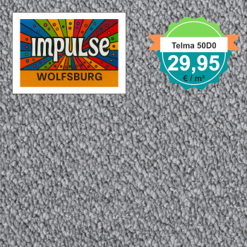 Quadratisches Bild vom Vorwerk Telma Teppichboden in hellgrau